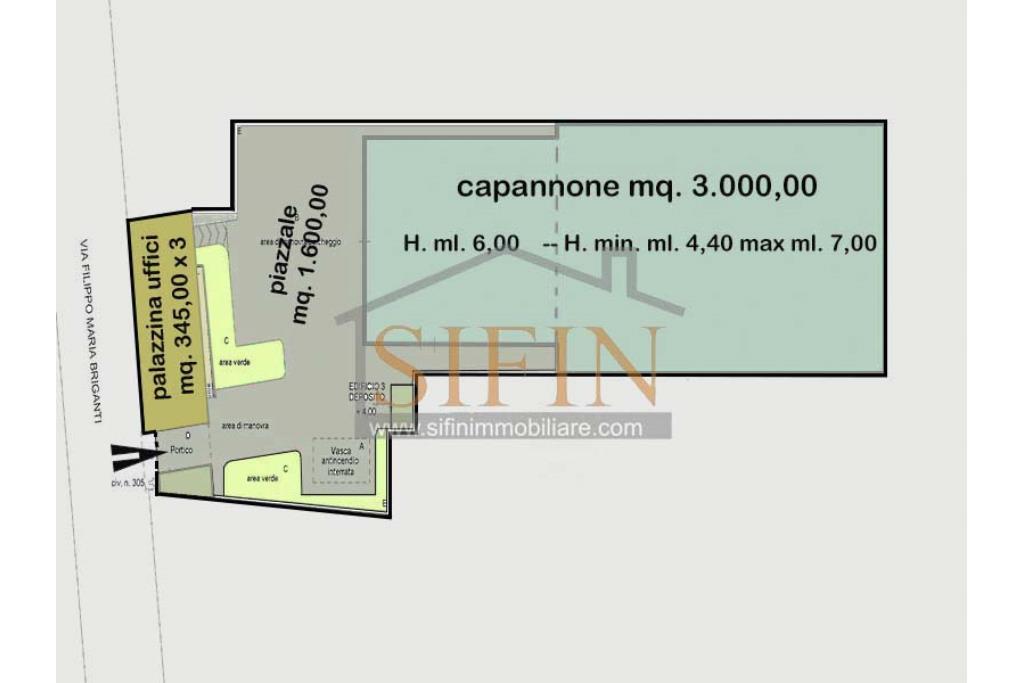 Capannone con uffici e piazzale - Napoli, adiacente Aeroporto di Capodichino, via Filippo Maria Briganti, proponiamo in locazione capannone di mq. 3.000,00 