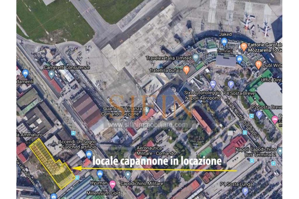 Capannone con uffici e piazzale - Napoli, adiacente Aeroporto di Capodichino, via Filippo Maria Briganti, proponiamo in locazione capannone di mq. 3.000,00 