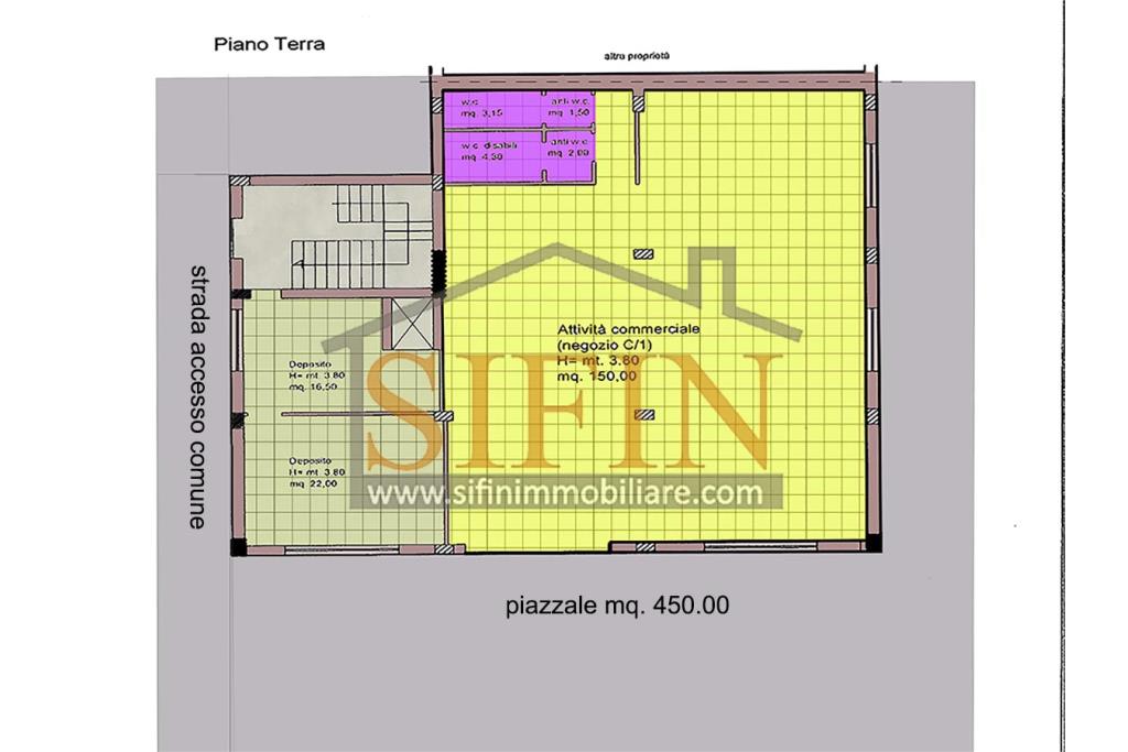 villa con locale commerciale - Grottaminarda via Fontanelle (S.S.91) proponiamo in vendita fabbricato di complessivi mq. 600,00 fornito di ascensore, che collega il piano terra con il piano primo, oltre a mq. 450,00 ca. di piazzale asfaltato